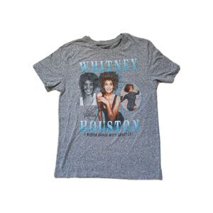 Whitney Houston I Wanna Dance With Somebody T Shirt Unisex M Gray Graphic Tee